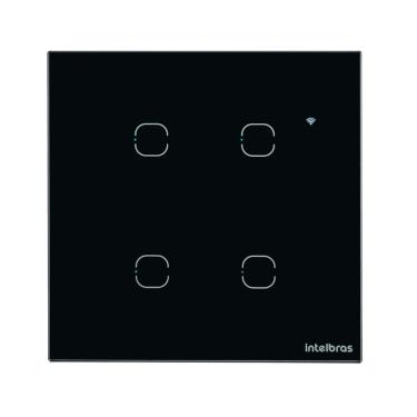 Imagem de Interruptor Inteligente Izy Smart WiFi Touch 4 EWS 1004 Preto 4850028 intelbras