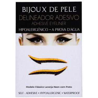 Imagem de Delineador Adesivo 1 Par Modelo Clássico Laranja Neon com preto - BIJO