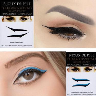 Imagem de Delineador Adesivo 1 par Azul Turquesa e 1 par Gatinho preto - BIJOUX 