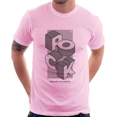 Imagem de Camiseta Rock & Roll will never die - Foca na Moda, Rosa bebê, M