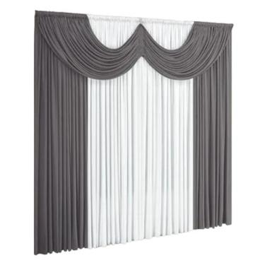 Imagem de Cortina de Malha 2,00m x 1,70m Paris - SHOP CASA NOBRE, CINZA/BRANCO