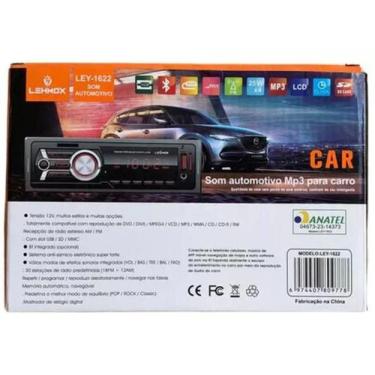 Imagem de Som Automotivo Lehmox Ley-1622  Rádio Bluetooth FM MP3 com Conectivida