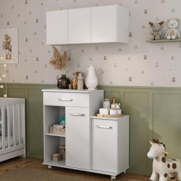 Imagem de Cômoda/Balcão Infantil com Armário 3 Portas Multimóveis MP4211, Branco