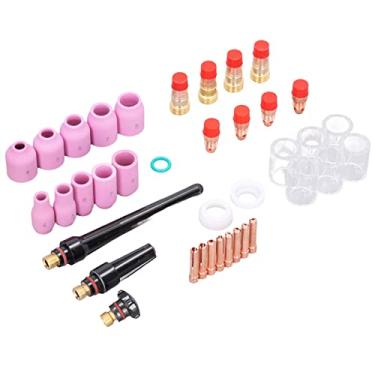 Imagem de 49pcs Tig Solding ACESSCORITO Conjunto para WP-17 18 26, Kit de Coletas de Bico de Copo de Vidro Com Plasticidade, para Soldagem de Argônio e