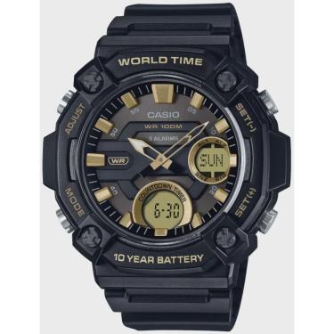 Imagem de Relógio casio masculino preto dourado anadigi AEQ-120W-9AVDF