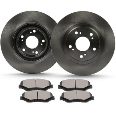 Imagem de ECCPP 31347 D914 2 discos de freio dianteiros + 4 pastilhas adequadas para Acura para ILX 2013-2015, Honda para Civic 2012-2015, Honda para CR-V 2005-2006