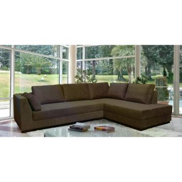 Imagem de Sofá de Canto 5 Lugares Marrom