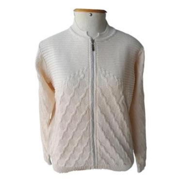 Imagem de Suéter Jaqueta Feminino Tricot Modal Premium Zíper Lindo Top-Feminino