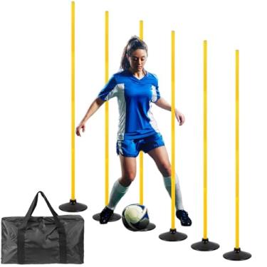 Imagem de Nbguigdstr 6 bastões ajustáveis de treinamento de agilidade de 15 metros para futebol, basquete, cavalo, equipamento de treinamento de velocidade e agilidade para cães, bastões de treinamento