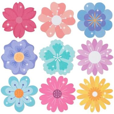 Imagem de FMuimshouwo Recortes De Flores Brilhantes - 100 Peças Florais Coloridos Versáteis, Da Primavera Em Formato Papel Recortado Para Festas E Verão, Chá Bebê, Casa, Escola, Sala Aula, Boletim, Borda, Dec