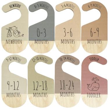 Imagem de WUXTANGZ Divisórias de armário de bebê, organizador de roupas de madeira para decoração de berçário, meninos e meninas recém-nascidos a 24 meses