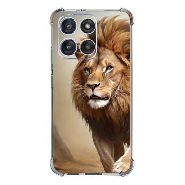 Imagem de Beaucov Capa para Moto G Stylus 2025, proteção contra quedas de leão musculoso, à prova de choque, capa protetora de corpo inteiro resistente a arranhões para Motorola Moto G Stylus 2025