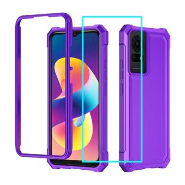 Imagem de Lozeguyc Capa para TCL 50 LE com protetor de tela, capa de telefone TCL K24 proteção de corpo inteiro frente PC traseiro amortecedor de silicone macio, capa TCL T434D proteção resistente à prova de