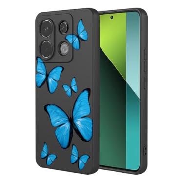 Imagem de KOARWVC Capa de telefone para Redmi Note 13 5G, capa Xiaomi Poco X6 Neo 5G, design de padrão de borboleta, fina, protetora, macia, amortecedora, capa de telefone para Xiaomi Redmi Note 13 5G borboleta