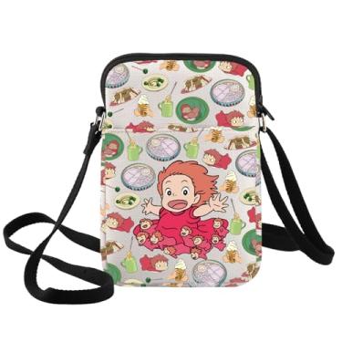 Imagem de BWWKTOP Bolsa transversal Ponyo Anime Ponyo & Sosuke Gift Goldfish Princess Messenger Bag Kawaii Ponyo Merchandise, Ponyo Xk-b, Bolsa tiracolo