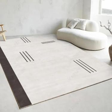 Imagem de Tapete para sala de estar, mesa de centro luxuosa, tapete preto e branco, moderno e minimalista, cobertor de cabeceira para quarto (120 x 160 cm (3,9 x 5,3 pés/X-SJR 4))