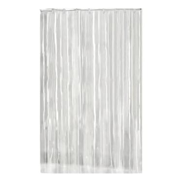 Imagem de Cortina Box Banheiro Cores Lisas 1,80 X 2,00 100% Pvc Forte Antimofo Chuveiro (Transparente)