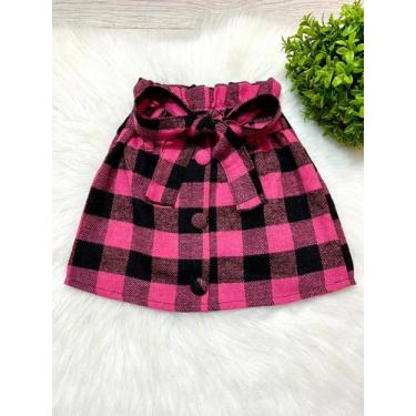Imagem de Saia Xadrez Infantil Juvenil Flanela Moda Country Boiadeira Festa Juni