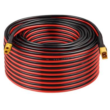 Imagem de Kimbluth Cabo de extensão XT60 10AWG 100FT 2 3 5 10 15 20 25 30 35 40 50 75 100FT XT60 conector fêmea para macho para estação de energia portátil painel solar RC bateria