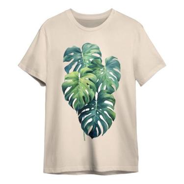 Imagem de Camiseta Floral Folhagem Feminina Costela De Adão Natureza - Lobo Sete