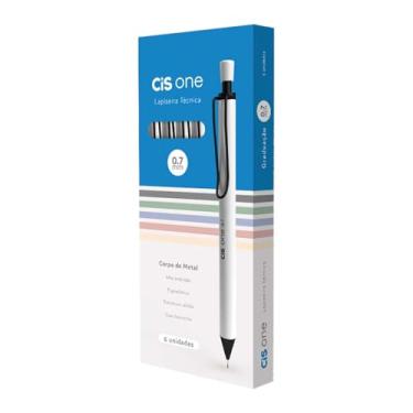 Imagem de Lapiseira Profissional CIS One 0.7mm, Branco, Caixa com 6 unidades