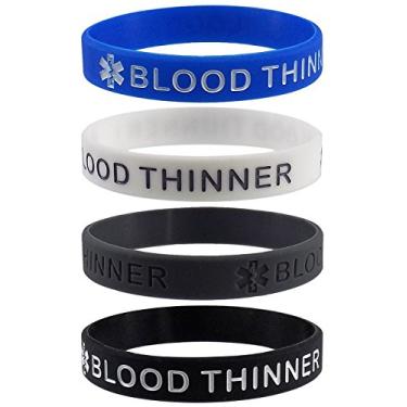 Imagem de Pulseira de silicone Max Petals Blood Thinner Medical Alert ID com 4 unidades