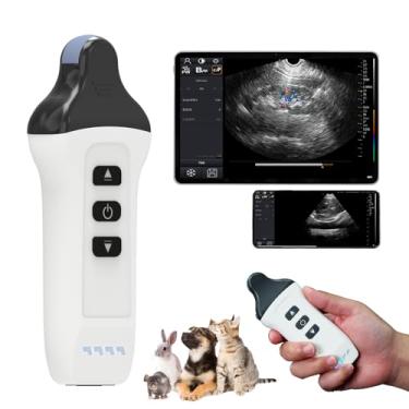Imagem de Máquina de ultrassom Doppler colorido sem fio 6,0 MHZ, sonda microconvexa, máquina de ultrassom sem fio para Android e iOS, scanner de ultrassom portátil para gatos, cães, pequenos animais