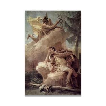 Imagem de Impressão em tela Exortando Enéias a Deixar Giovanni Battista Tiepolo – Obra-prima rococó barroca, pintura escolar de Veneza, pintura a óleo decorativa para galeria doméstica 40 x 60 cm