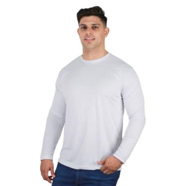 Imagem de Camiseta Dry Masculina Manga Longa Cores Variadas Proteção Térmica UV 
