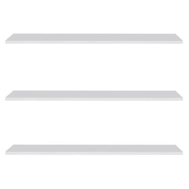 Imagem de Prateleira Flutuante Para Sala Kit 3 Suporte Invisível 91cm Yara Branco - Lumil