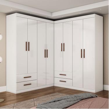 Imagem de Closet Casal Duplo Lu 8 Portas 4 Gavetas Branco