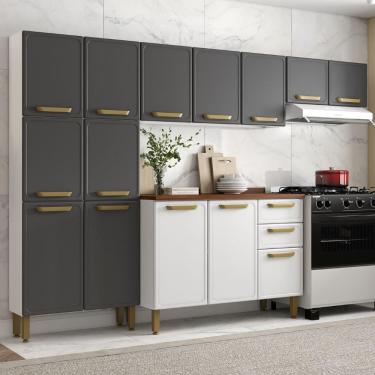 Imagem de Cozinha Completa Aço Bella Bertolini Grafite/branco