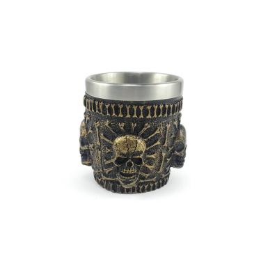 Imagem de Copo Shot Dose Em Aço Inox Resina Modelo 4 Caveiras