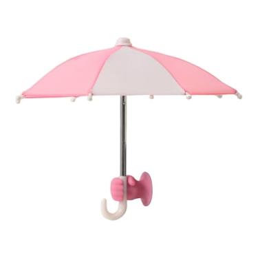 Imagem de Vaveren Guarda-chuva para celular com viseira de criativa, suporte com ventosa para navegação ao ar livre em carro, bicicleta, telefone, bicicleta, viagem, Rosa Branco