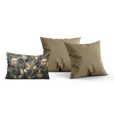 Imagem de Kit Almofadas Decorativas Estampada Retangular Marrom