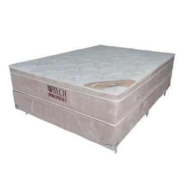 Imagem de Conjunto Cama Box Casal Airtech De Molas Ensacadas Ortobom Bege