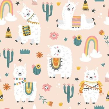 Imagem de Papel De Parede Adesivo Lhama Lavável Iris Arco 5m