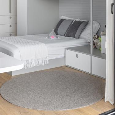 Imagem de Tapete Redondo 2 metros Tina Marrom – Antiderrapante, Estilo Natural Sofisticado, Textura Suave, Ideal p/Sala, Quarto e Decoração Elegante