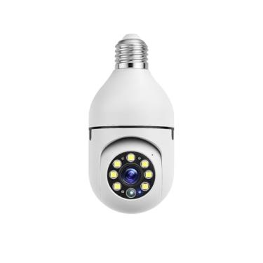 Imagem de Câmera Lâmpada Wi-Fi 360° Espiã Visão Noturna Full HD Áudio Detecção de Movimento e Controle Via Celular