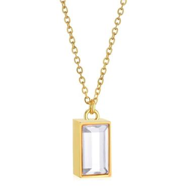 Imagem de Colares de urna mini cubo, joias de cremação para cinzas para mulheres e homens, medalhão de urna de creme, para cinzas humanas, joias comemorativas, joias com cristal frontal, Aço inoxidável, Sem