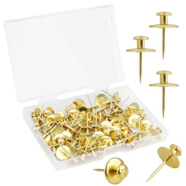 Imagem de Kit de pendurar fotos, alfinetes, cabides de imagem, tachas de polegar de cabeça dupla para ganchos de parede para pendurar, pregos para pendurar fotos, tachas de polegar para cartaz de tapeçaria