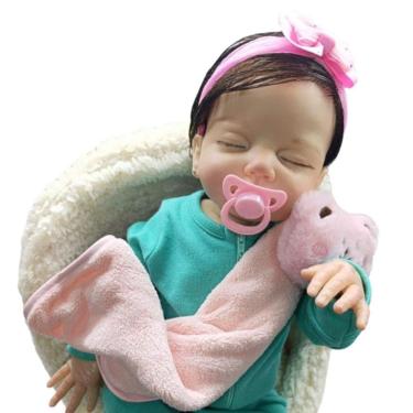 Imagem de Bebê Reborn Menina Realista Artesanal Corpo De Vinil De Silicone Macio Cabelo Implantad...
