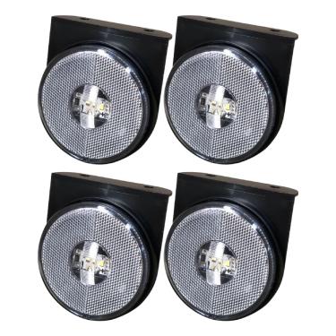 Imagem de 4 Lanterna Lateral Caminhão Led 85mm Carreta Randon Cristal