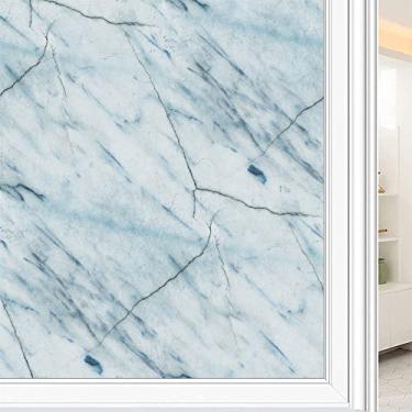 Imagem de Película de janela 3D de mármore, textura de estilo mármore, para porta de vidro, banheiro, sala de estar, L90 x C 190 cm