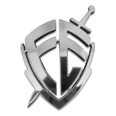Imagem de Adesivo Escudo Da Fe Resinado 12x10 Cm Cromado Re1 Fk - SPTS