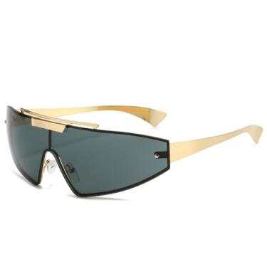 Imagem de Óculos de sol sem aro femininos para homens, óculos de sol da moda, vintage, óculos de grau punk, óculos de luxo para dirigir, dourado G15, tamanho único