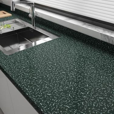 Imagem de YENHOME Papel de parede de bancada de granito verde 43 cm x 38 cm