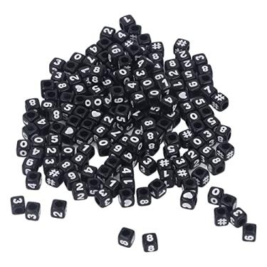 Imagem de AYNEFY Número Digital Pérolas para Pulseiras - Kit de Fabricação de Jóias DIY - 300pcs Cubos de Acrílico Seguro e Material Não toxico para Pulseiras e Cadeias chave Ideal para Amantes de Artesanato