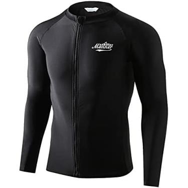 Imagem de Camisas De Natação Masculinas, Upf 50 Camisa De Natação De Manga Comprida De Secagem Rápida, Camisas De Surf Aquático Uvspf, White, M