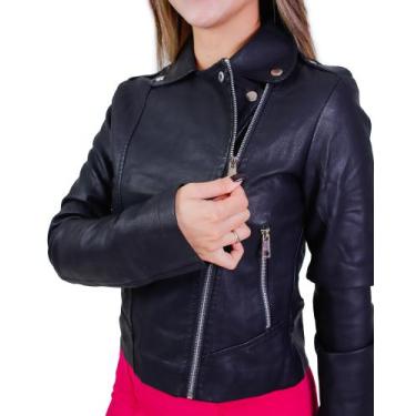 Imagem de Jaqueta Feminina Capuz Slim Fit Elegante Moda Moderna Black Preta M - 